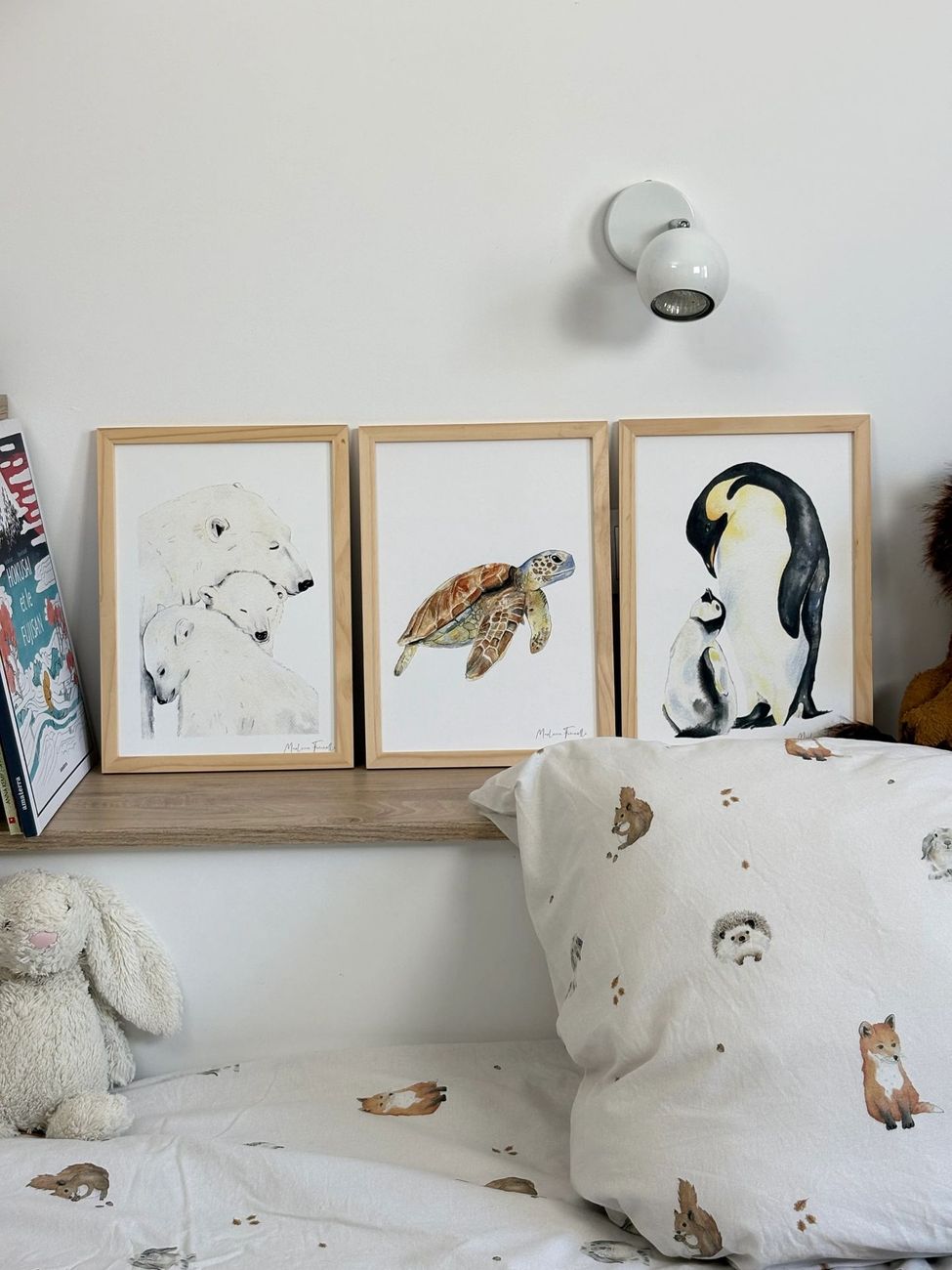 Affiche famille pingouin aquarelle pour chambre bébé et enfant (Les Aquarelles de Marlène) - Image 2