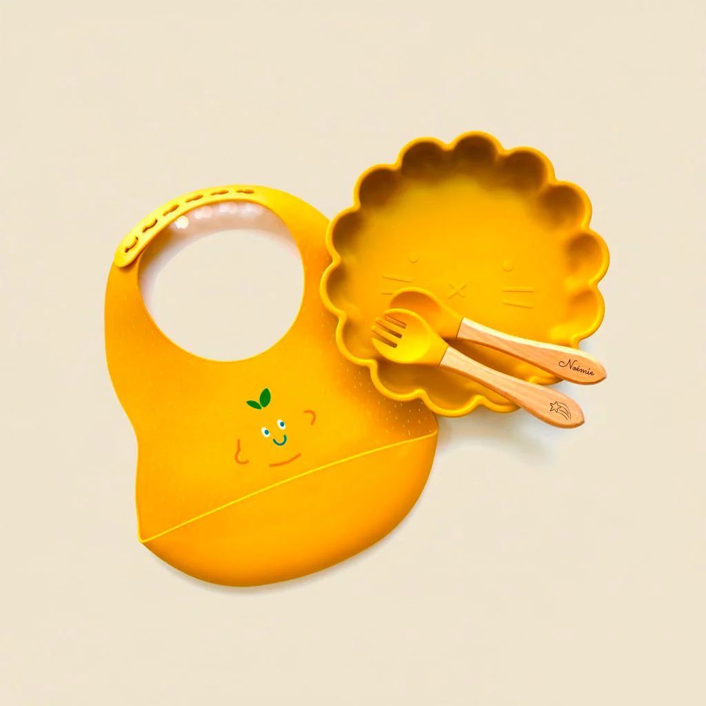 Mathéo le Set repas rigolo - Lion (Les Petits Citrons) - Image 1