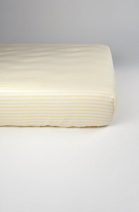 Drap housse bébé Percale Coton Bio Rayé Rayé Tournesol Percale c (Kadolis) - Image 1