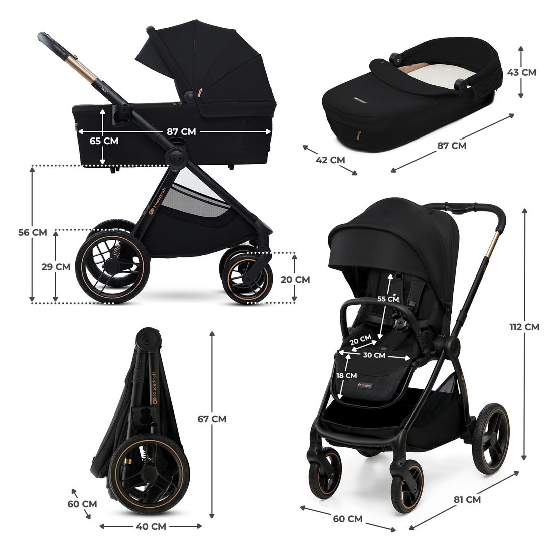 Poussette polyvalente NEA 2 noir (Kinderkraft) - Image 20