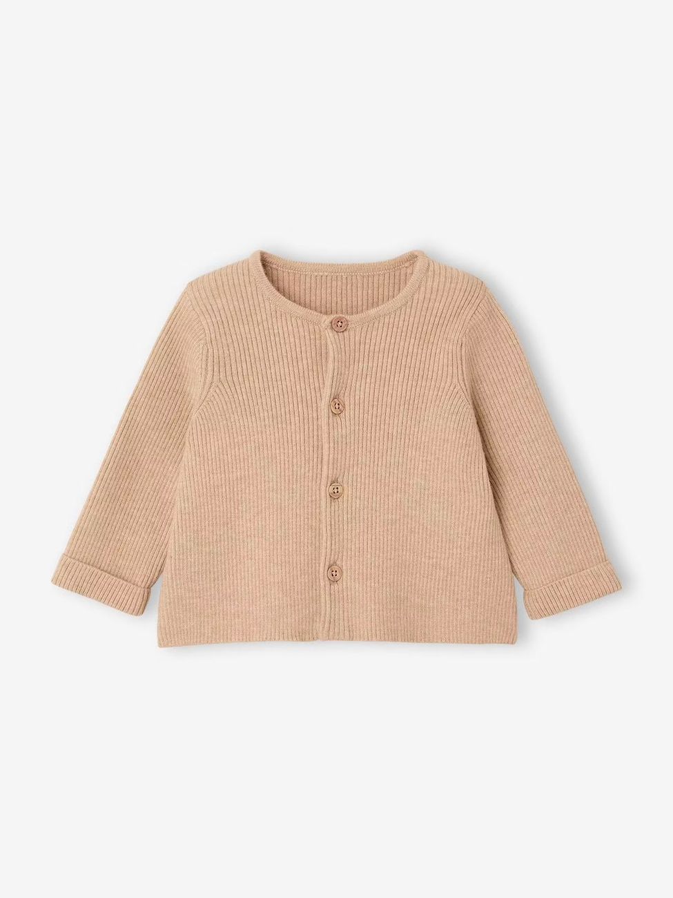 Ensemble bébé mixte gilet pantalon en tricot beige (Vertbaudet) - Image 1
