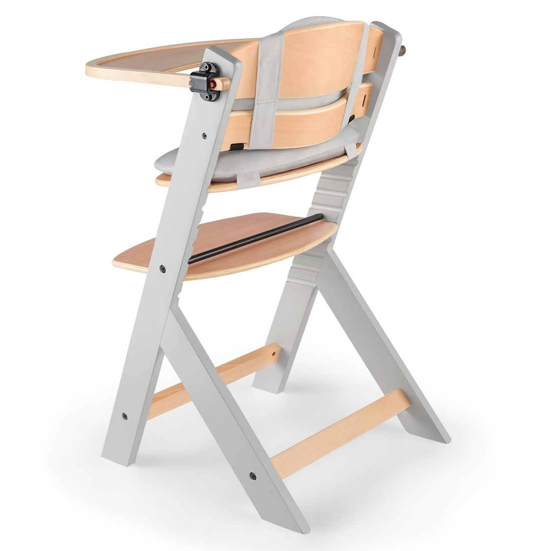 Chaise haute avec coussin ENOCK bois gris (Kinderkraft) - Image 4