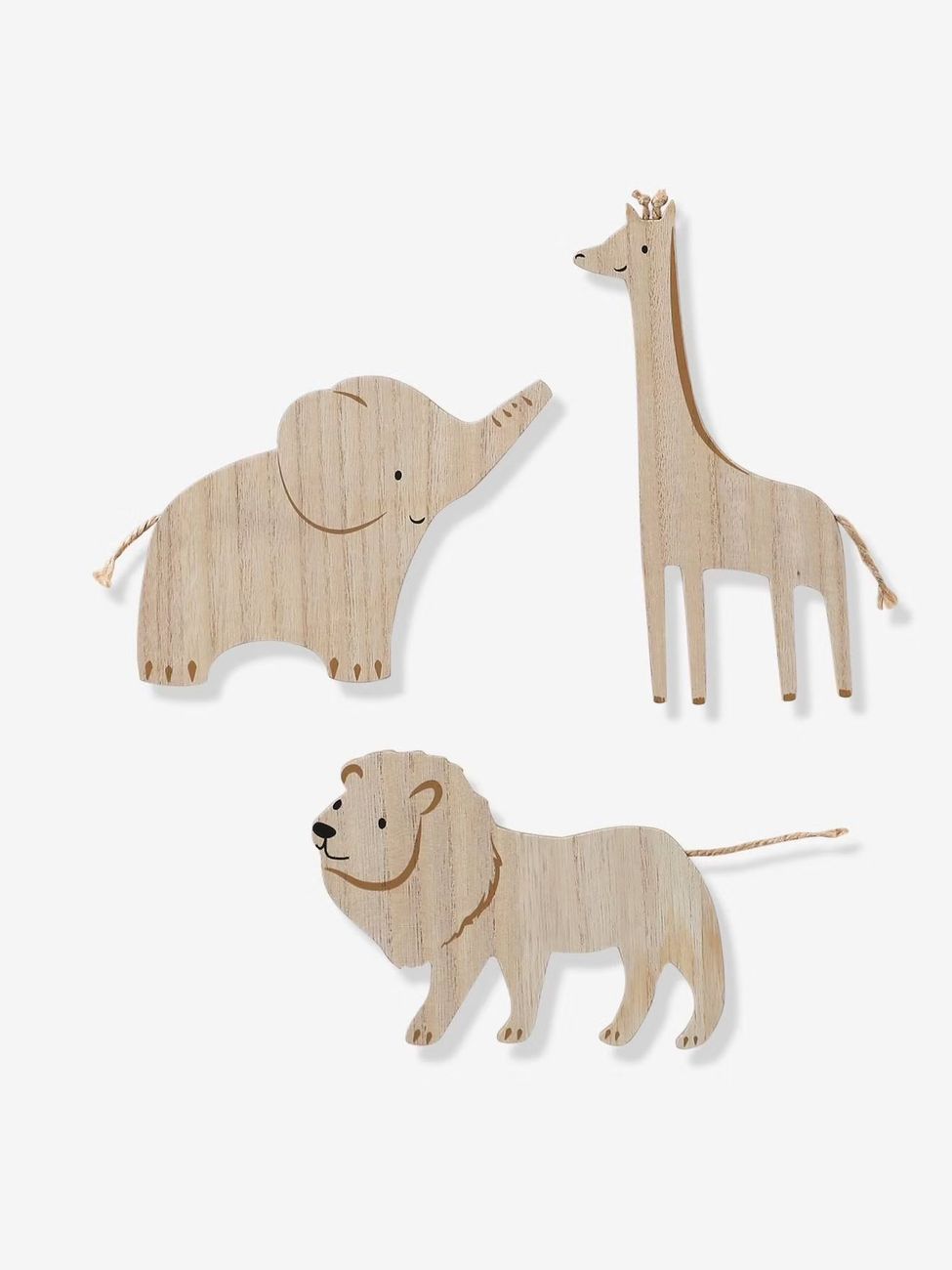 Lot de 3 décorations murales Animaux de la jungle beige (Vertbaudet) - Image 1