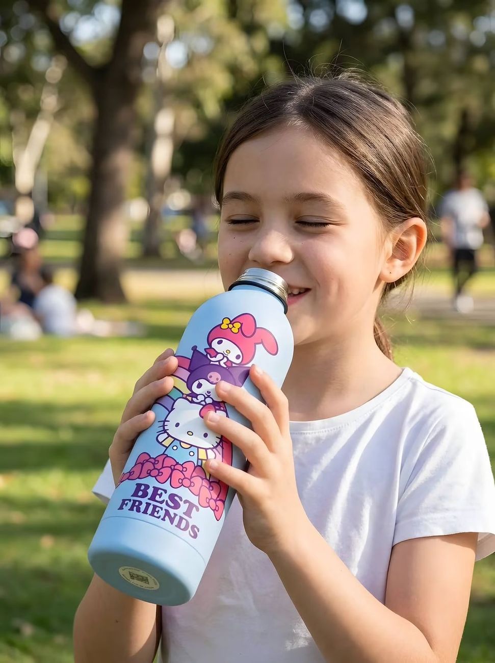 Gourde Fille Inox 800 Ml Hello Kitty, Kuromi Et My Melody Bleu (KIDS LICENSING) - Image 1
