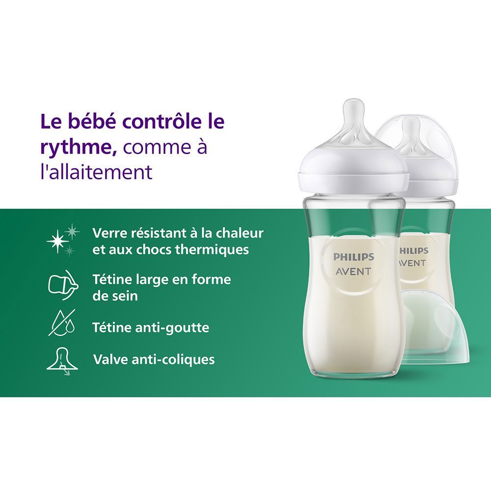 Lot de 2 Biberons Natural en verre 3.0 (Philips Avent) - Image 1