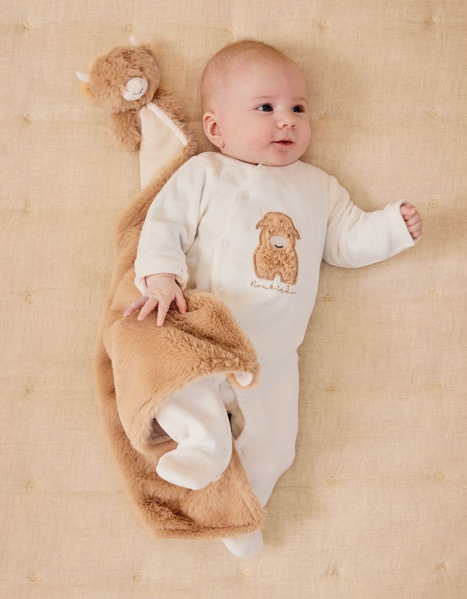 Pyjama en velours blanc brodé – Fluffy (Noukie's) - Image 2