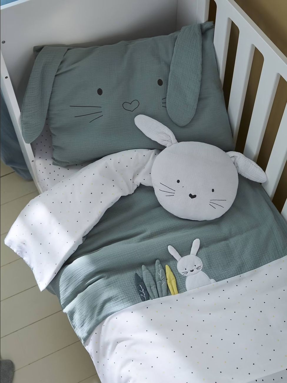 Housse de couette bébé MENTHE A L'EAU vert (Vertbaudet) - Image 1