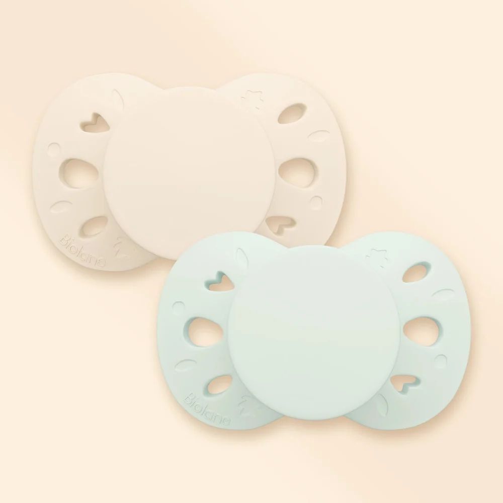 Lot de 2 sucettes anatomiques 0-6 mois / Vert (Biolane) - Couverture