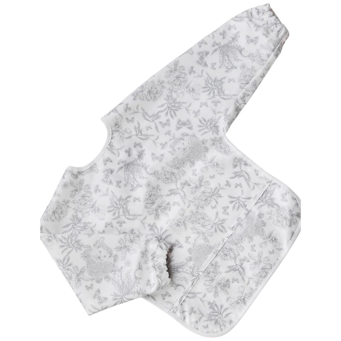 Bavoir manches longues Toile de Jouy gris clair (Tartine et Chocolat) - Couverture