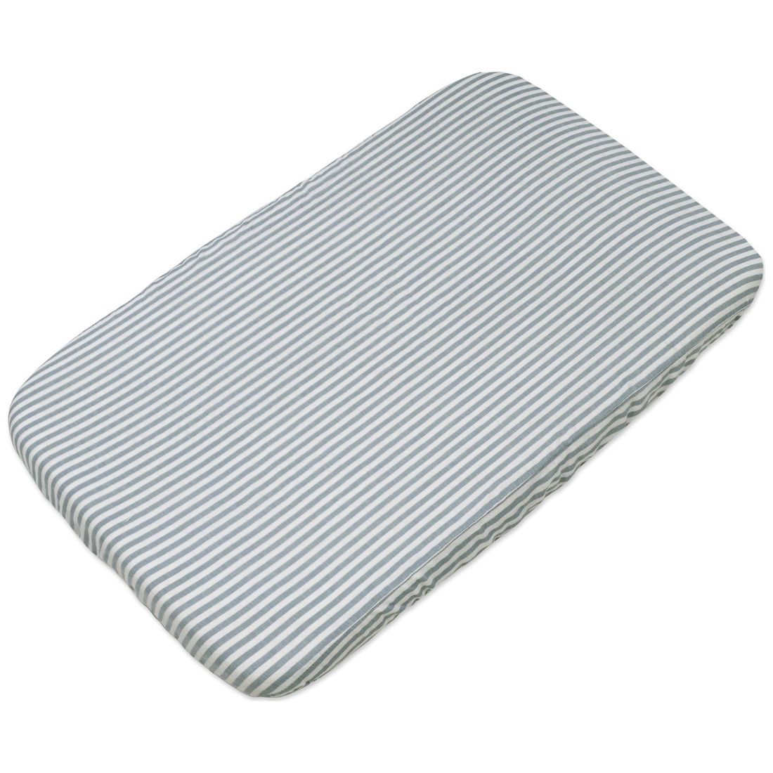 Drap housse pour berceau Praliné Rayures Matcha (90x50 cm) (Walking Mum) - Image 1