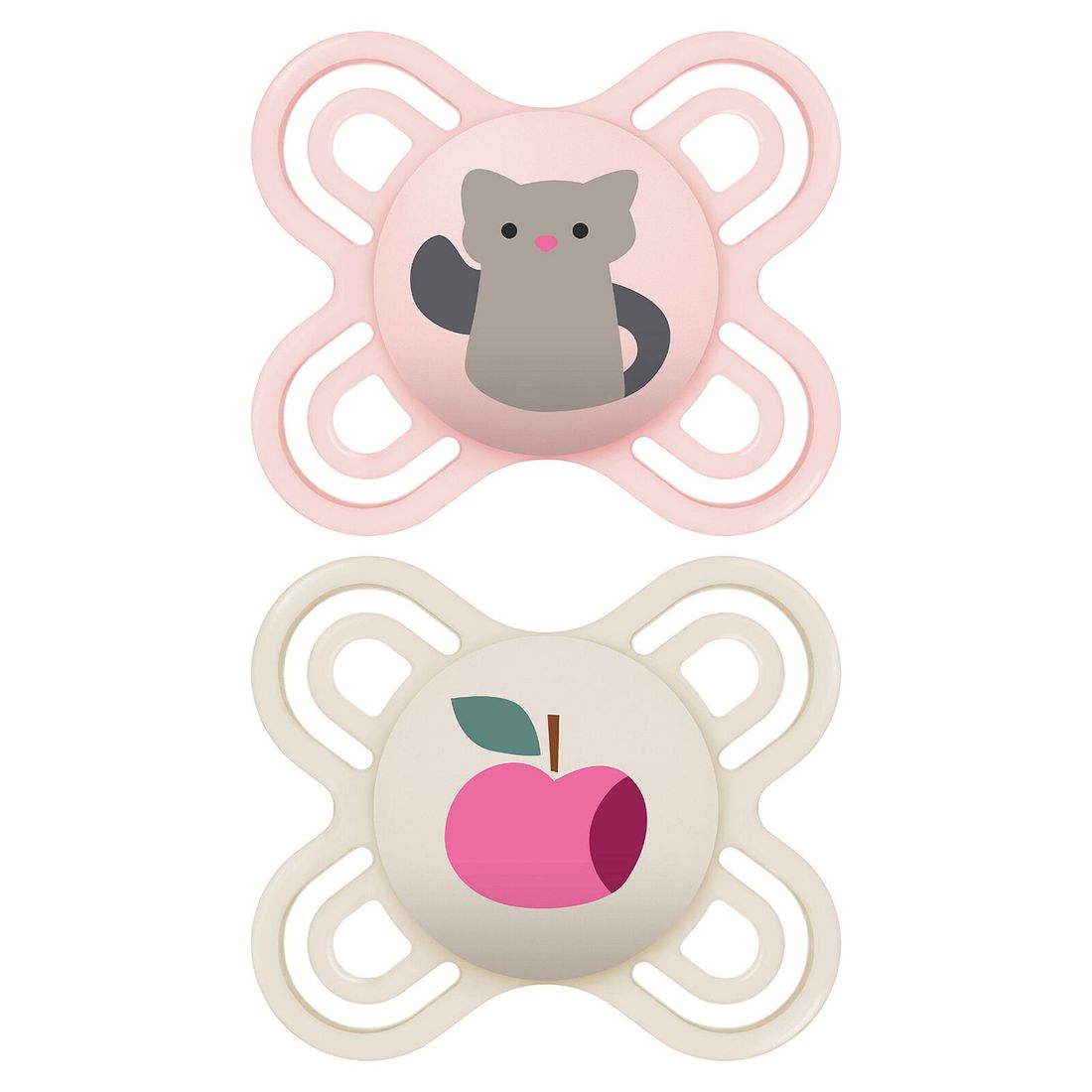 Lot de 2 Sucettes Perfect Chat et Pomme - 0/2 Mois (Mam) - Couverture