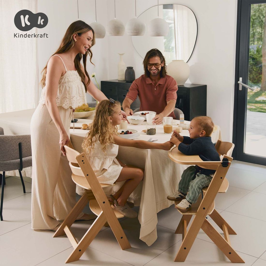 Chaise haute ENOCK bois gris (Kinderkraft) - Image 3