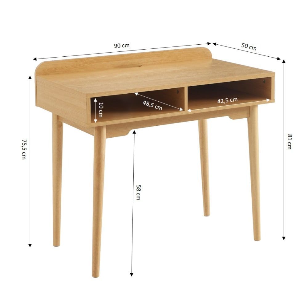 Bureau enfant effet chêne 90cm (Baita) - Image 2