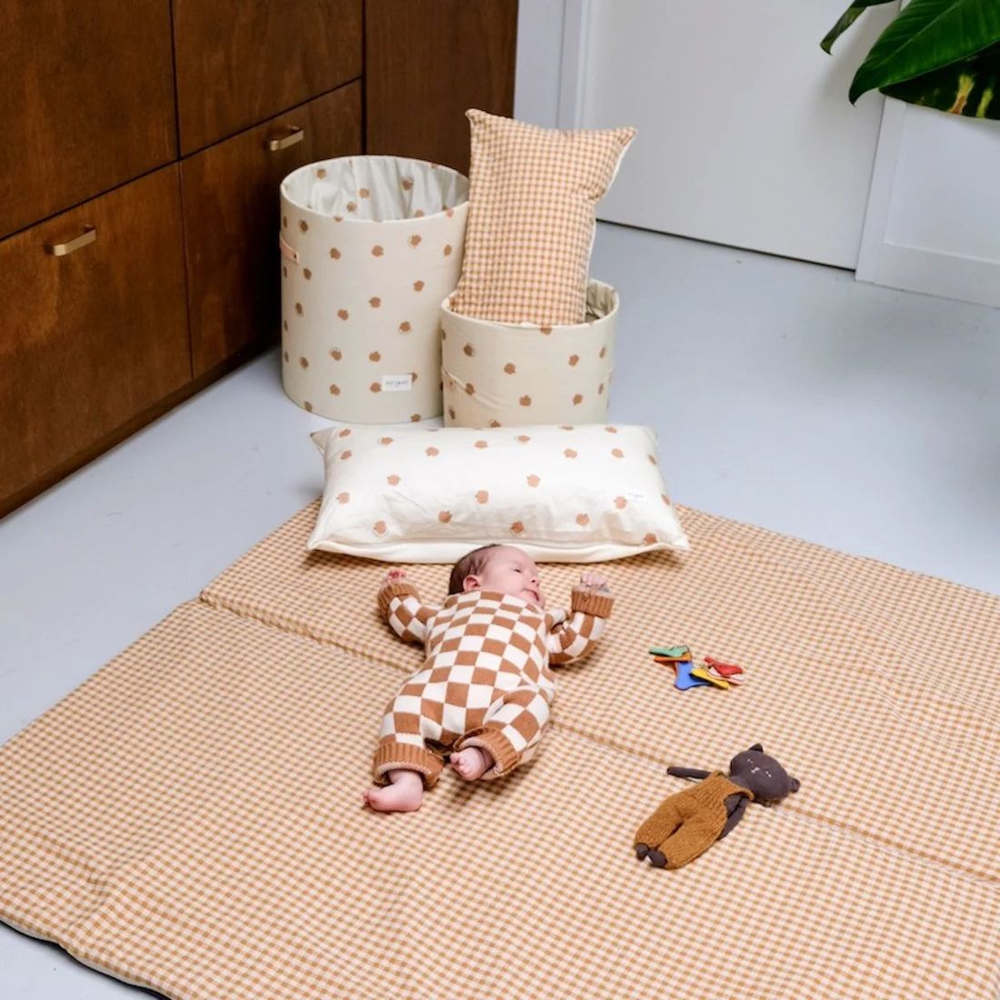 Tapis de vie Vichy Caramel (Mezamé Paris) - Image 2