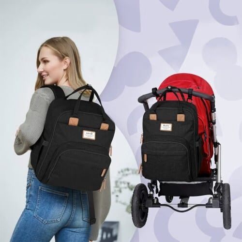 Sac à dos à langer bébé multifonctions (Ruvalino) - Couverture