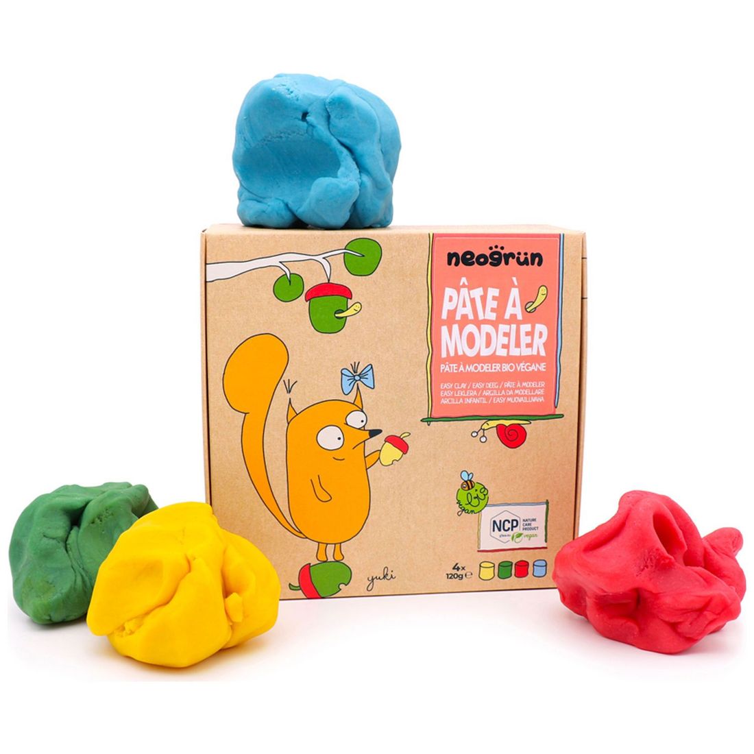 Coffret Yuki pâte à modeler naturelle et vegan (assort. 4 pots) (Neogrün) - Image 7