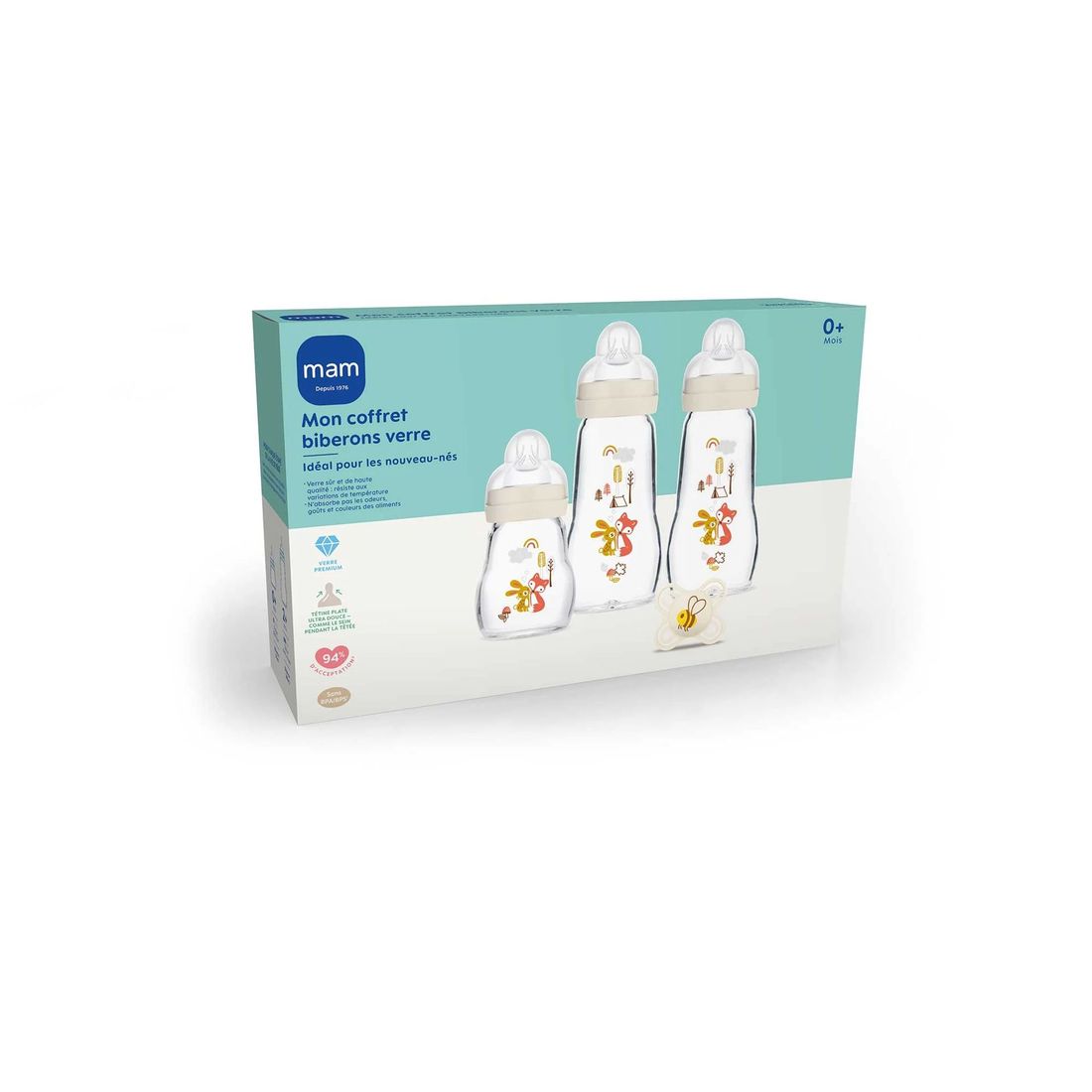 Coffret naissance biberons verre (Mam) - Image 2