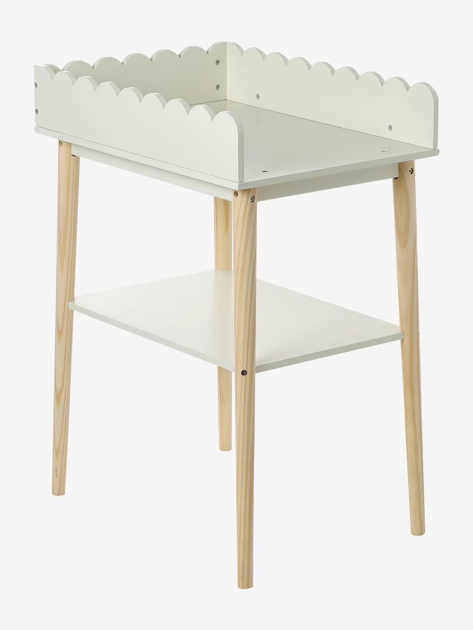 Table à langer poupon feston en bois FSC® blanc (Vertbaudet) - Image 1