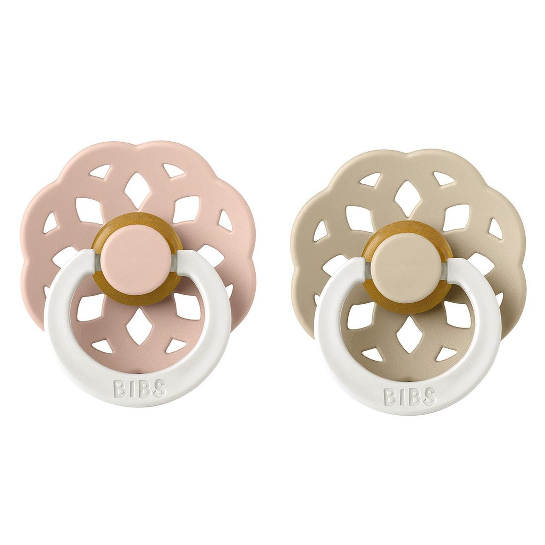 Lot de 2 Sucettes Rondes Boheme Glow Blush & Vanilla - 6/18 Mois (Bibs) - Image 1