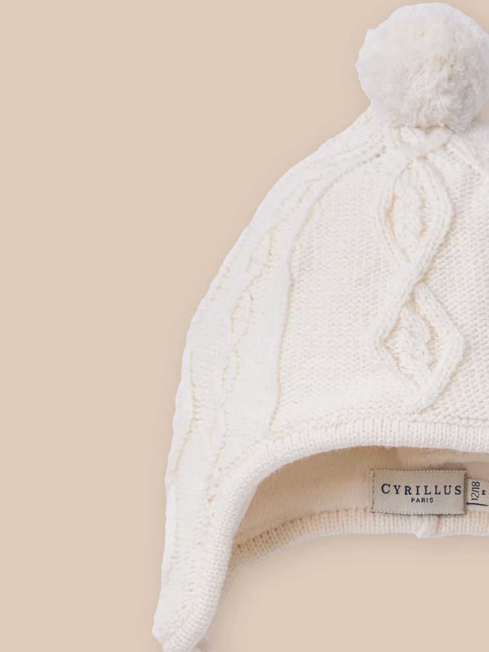 Bonnet péruvien en laine doublé de polaire – Bébé (Cyrillus) - Image 1