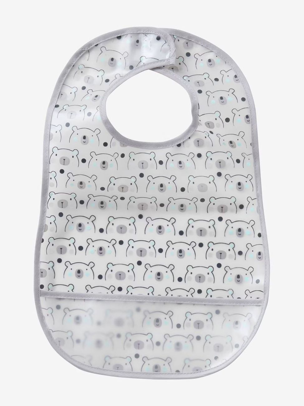 Lot de 3 bavoirs plastifiés avec récupérateur assortis ours (Vertbaudet) - Image 1