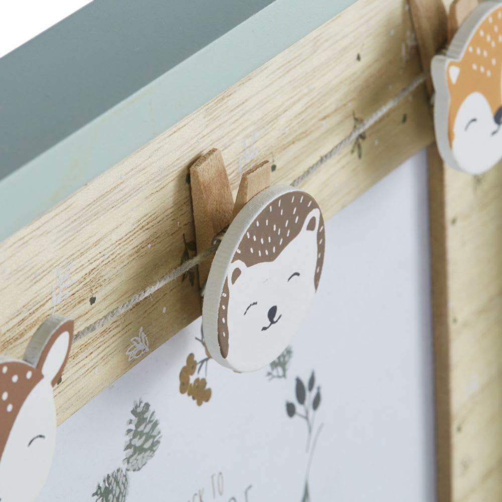 Cadre photo animaux vert sauge, beige et orange 13x9 (Maisons du Monde) - Image 1