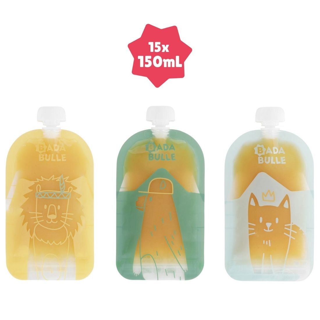 Lot de 15 gourdes réutilisables (150 ml) (Badabulle) - Image 7