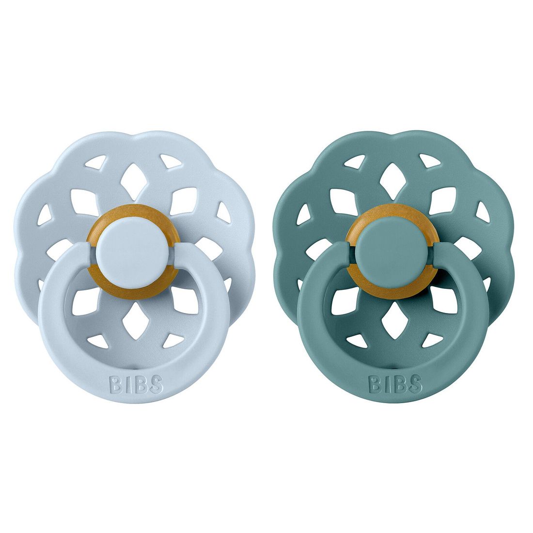 Lot de 2 Sucettes Rondes Boheme Baby Blue & Island Sea - 6/18 Mois (Bibs) - Couverture