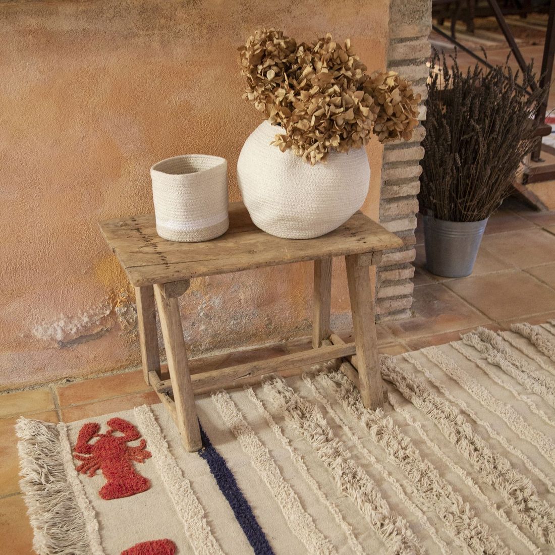 Panier de rangement en coton My Little Ones ivoire (15 x 15 x 15 cm) (Lorena Canals) - Image 5