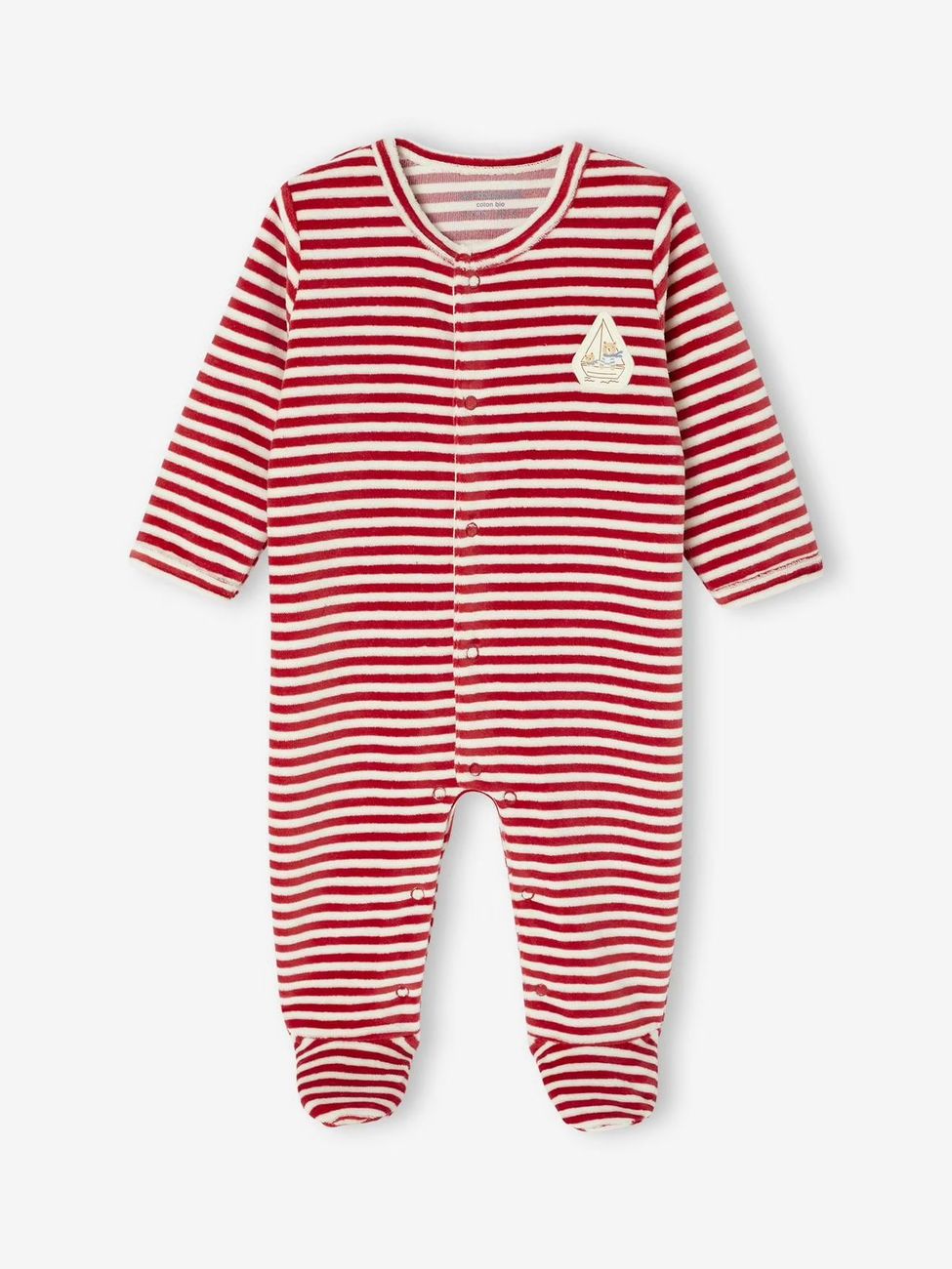 Lot de 3 pyjamas bébé garçon en velours bleu nuit (Vertbaudet) - Image 2