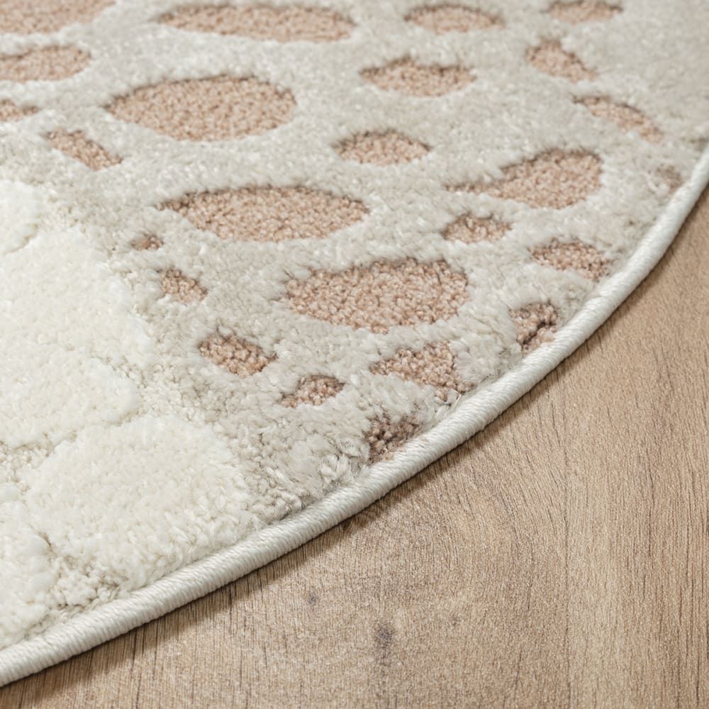 Tapis enfant bébé girafe, crème, 120 cm ronde (The carpet) - Image 2