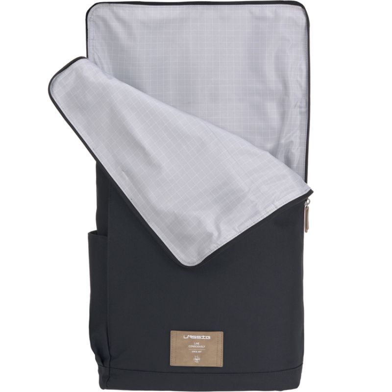 Sac à dos à langer en polyester recyclé Rolltop bleu nuit (Lassig) - Image 6