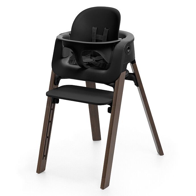 Chaise Haute Steps avec Plateau et Baby Set - Noir et Brun Chaud (Stokke) - Image 2