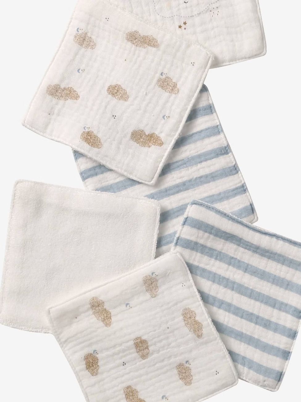 Lot de 6 lingettes lavables nuages (Vertbaudet) - Image 2