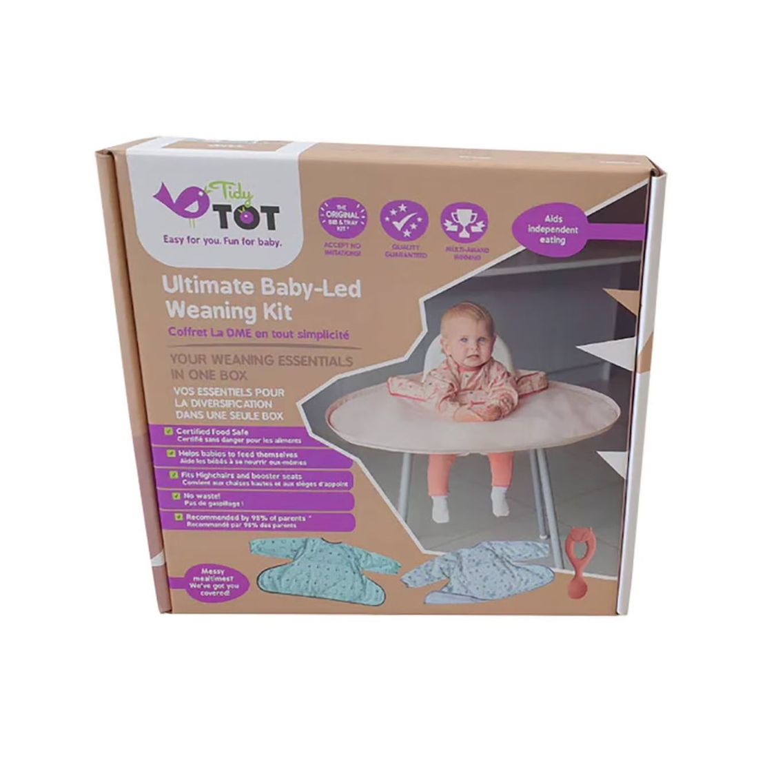 Coffret La Dme - 1 Kit Sand + 2 Bavoirs Pour Kit + 1 Cuillère Beige (TIDY TOT) - Image 2