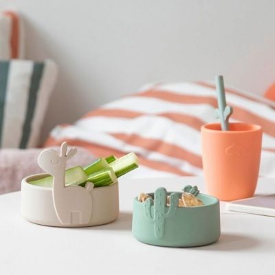 Lot de 2 bols en silicone Lalee sable et vert (Done by deer) - Image 2