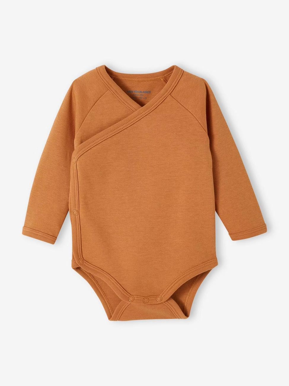 Lot de 5 bodies ouverture naissance bébé en coton biologique taupe (Vertbaudet) - Image 2