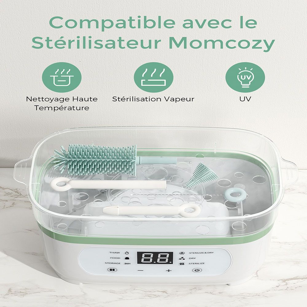 Set de brosses de nettoyage de biberons 7-en-1 portable (Momcozy) - Image 5