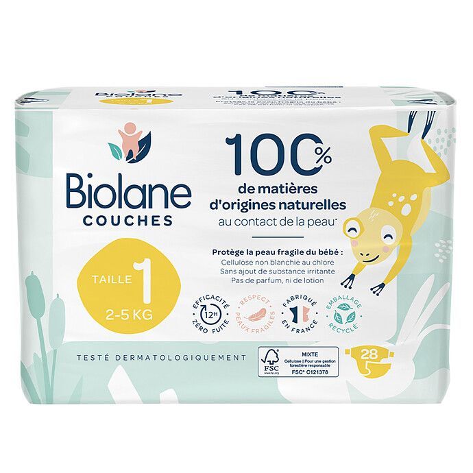 Lot de 28 Couches Ecologiques - T1 (Biolane) - Image 2