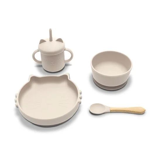 Set 4 pcs Silicones Avec Bol Assiette Tasse et Cuillère (Lorelli) - Couverture