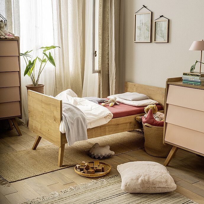 Lit Bébé Evolutif Vintage Chêne - 70 x 140 cm (Vox Meubles) - Image 3