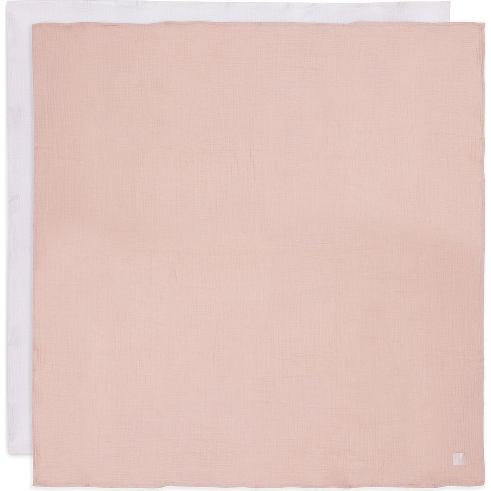 Lot de 2 maxi-langes en coton Wild Rose-Ivory (115 x 115 cm) (Jollein) - Image 1