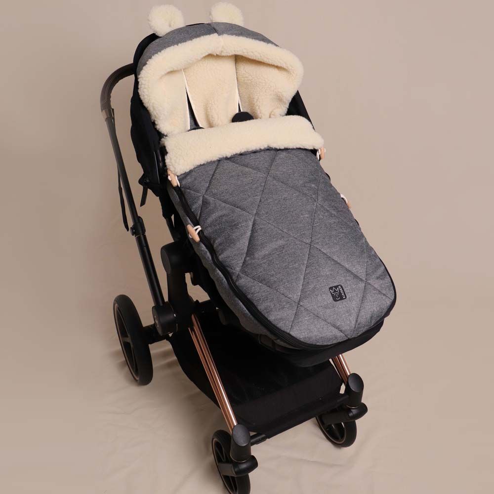 Chancelière capuche souris en laine gris anthracite (6-36 mois) (Kaiser) - Image 1