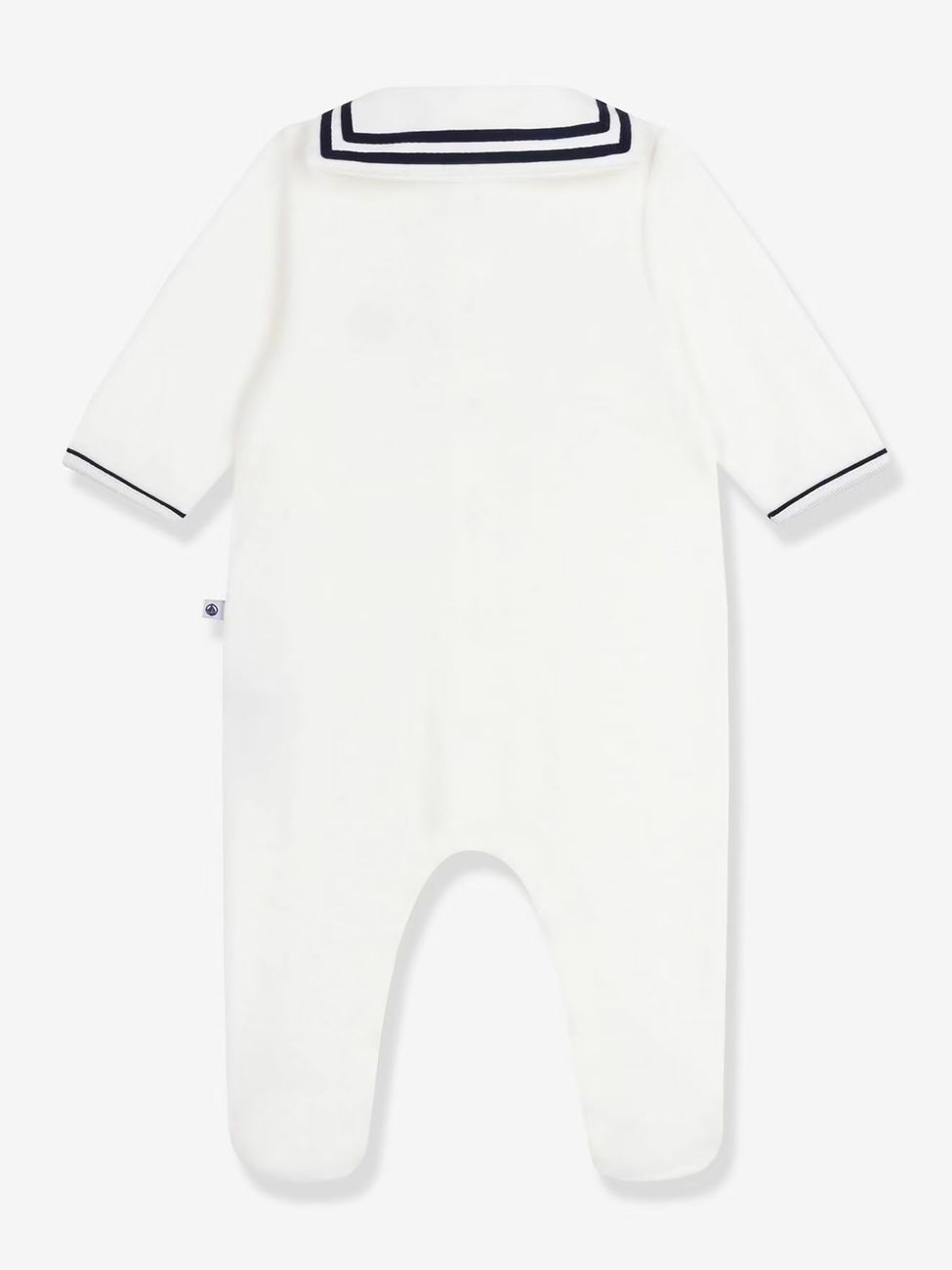 Pyjama bébé col vareuse blanc (Petit Bateau) - Image 2