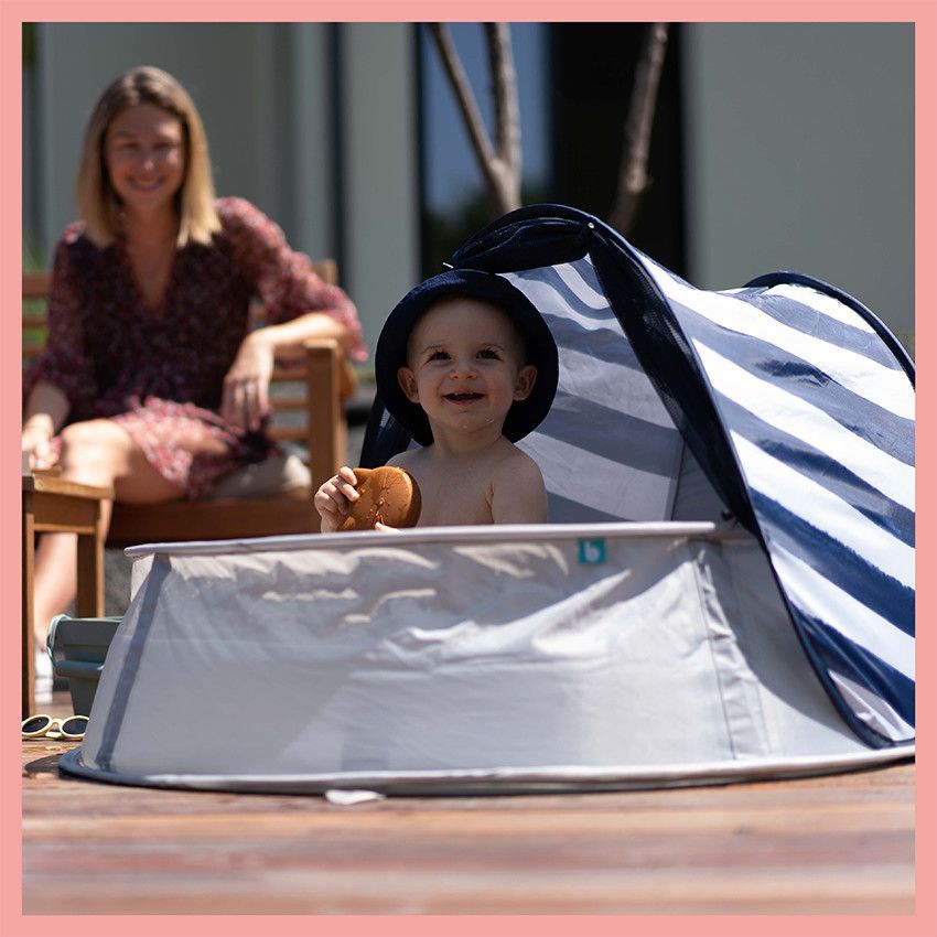 Nid 3-en-1 Aquani aire de jeux et piscine anti-UV - Marinière - Rayures (Babymoov) - Image 9
