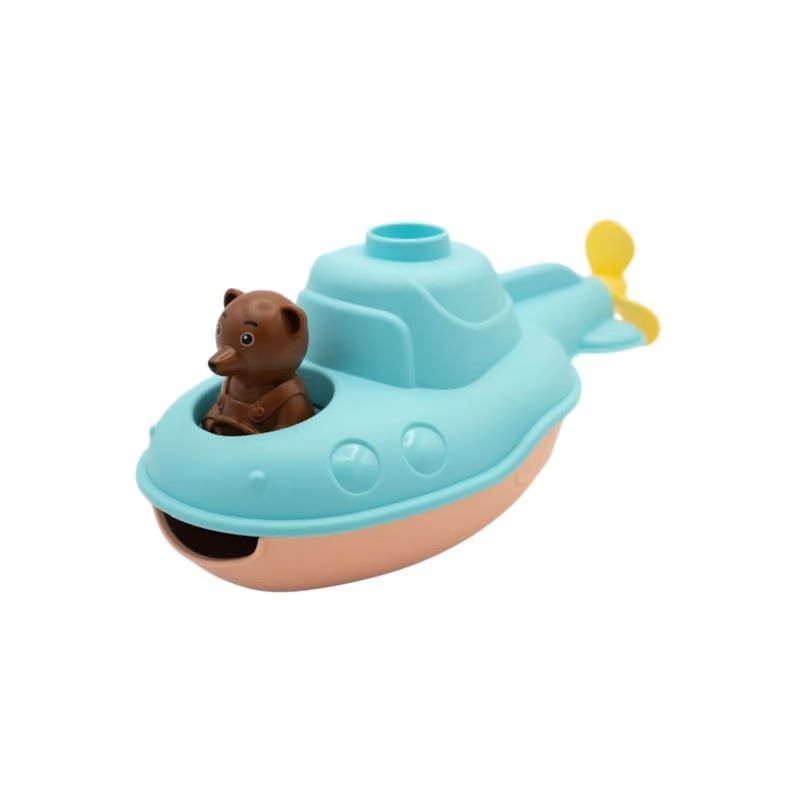 Jouet de bain made in france en matière recyclée sous-marin de petit ours brun (Le Jouet Simple) - Image 1