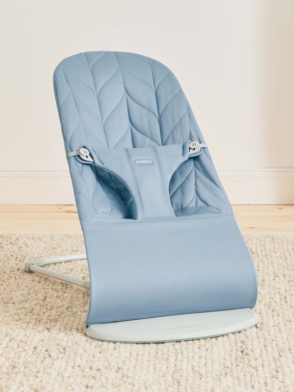 Transat Bliss - Bleu / Tissé, matelassage Pétale / Gris clair (BabyBjörn) - Image 2