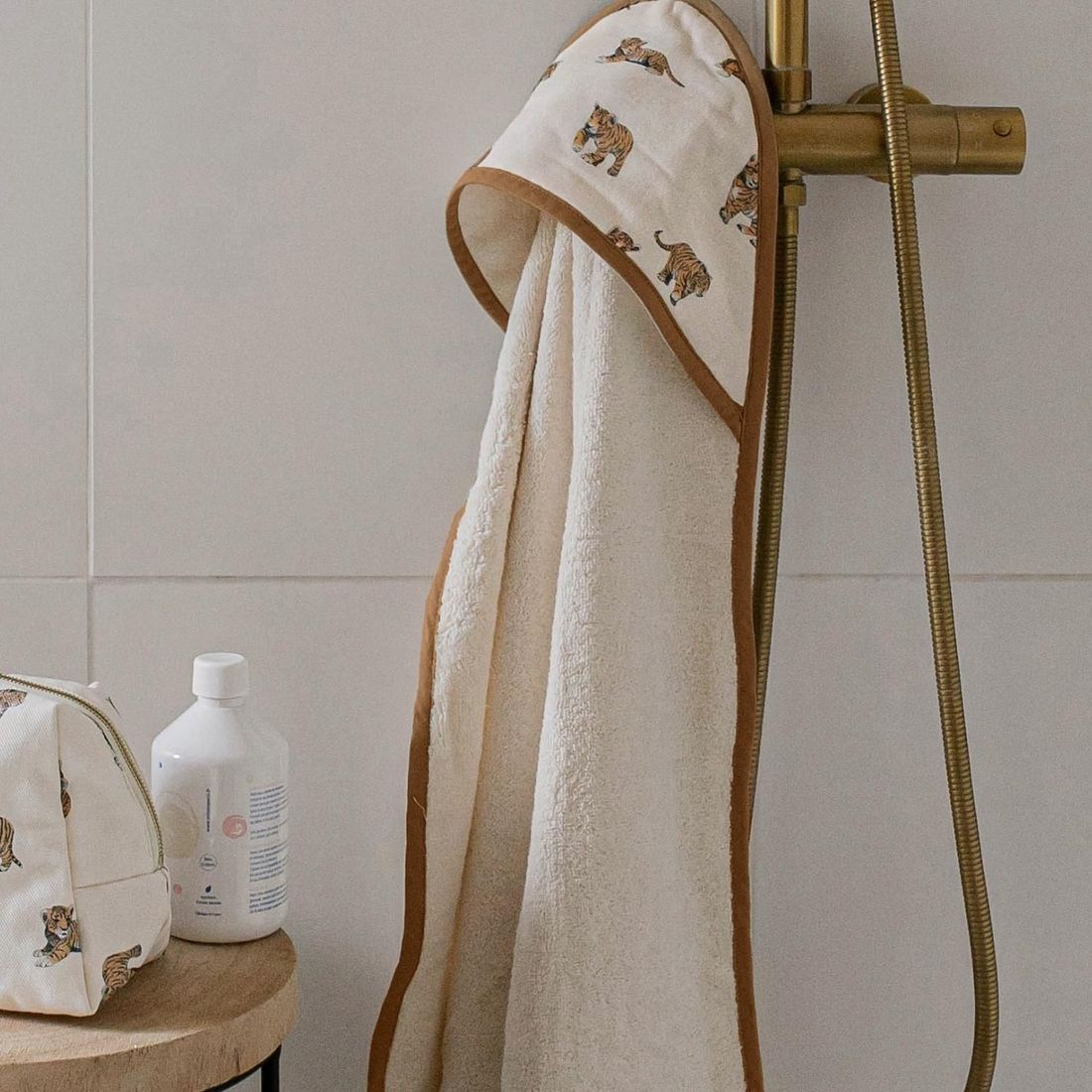 Cape de bain Tea Tigre Brown (80 x 80 cm) (Milinane) - Image 5