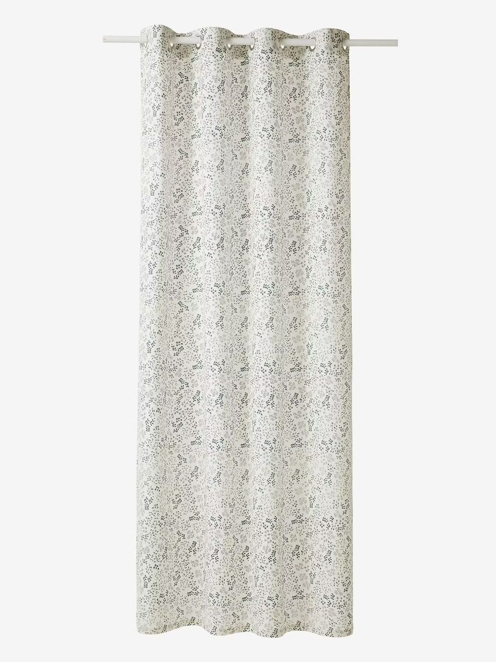 Rideau à oeillets tamisant petites fleurs écru (Vertbaudet) - Image 1