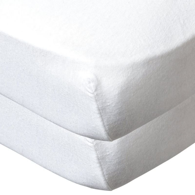Drap housse 60x120 cm - lot de 2 - blanc blanc en coton bio (Babycalin) - Couverture